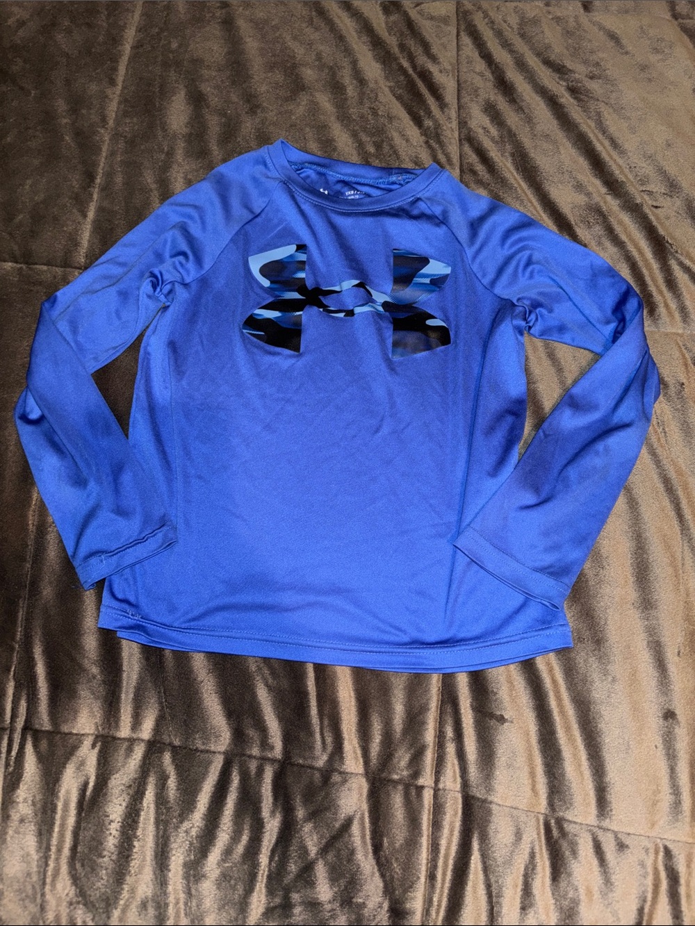 Under Armour Royal Blue Long-Sleeve Performance Tee with Logo